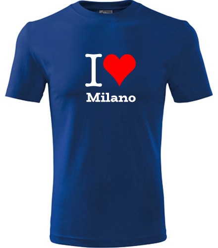 Modré tričko I love Milano