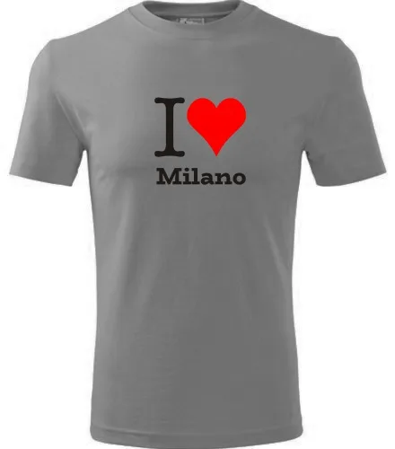 Šedé tričko I love Milano