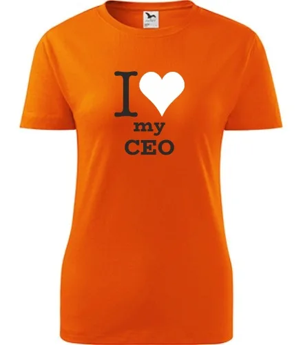 Oranžové dámské tričko I love my CEO