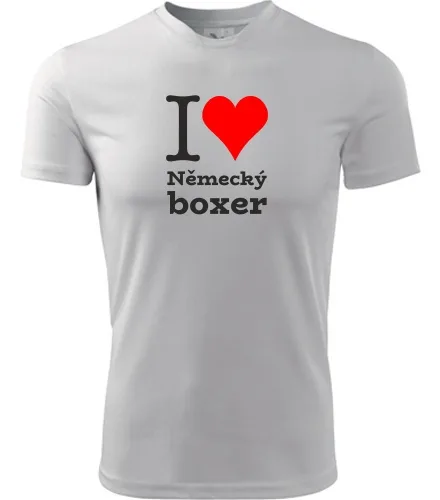 Bílé tričko I love Německý boxer