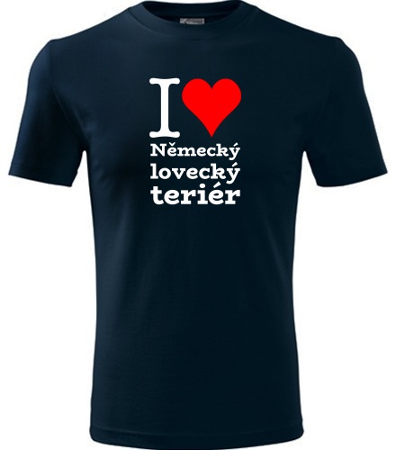 Tmavě modré dětské tričko I love Německý lovecký teriér