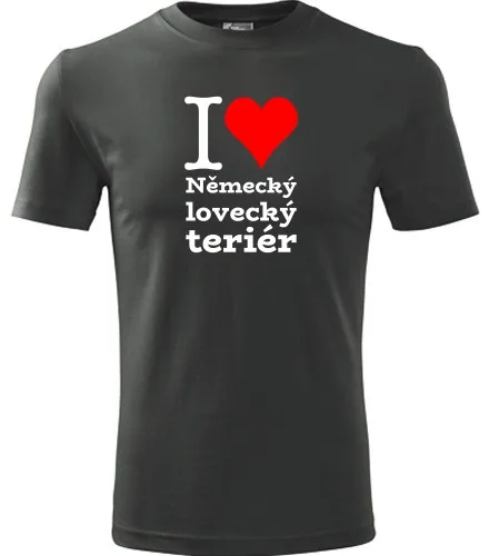 trička s potiskem Grafitové tričko I love Německý lovecký teriér
