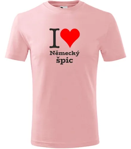 Růžové dětské tričko I love Německý špic