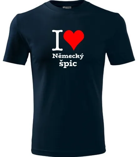 Tmavě modré tričko I love Německý špic