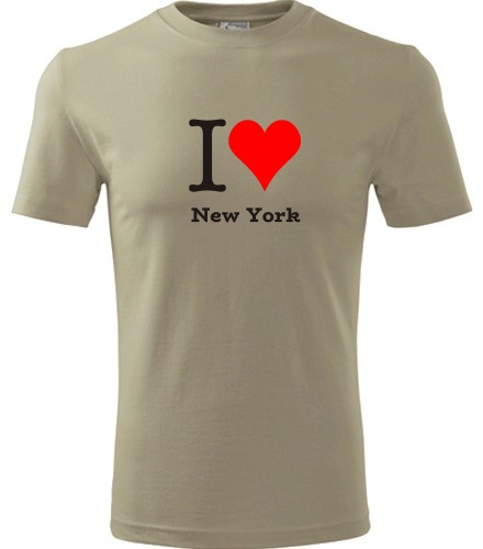 Khaki tričko I love New York