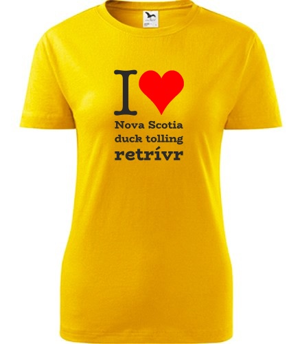 trička s potiskem Dámské tričko I love Nova Scotia duck tolling retrívr - novinka