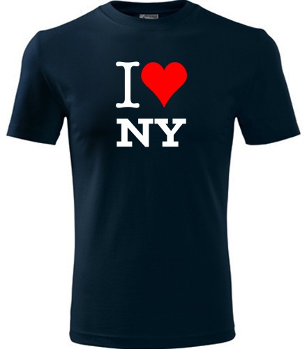 Tmavě modré tričko I love NY