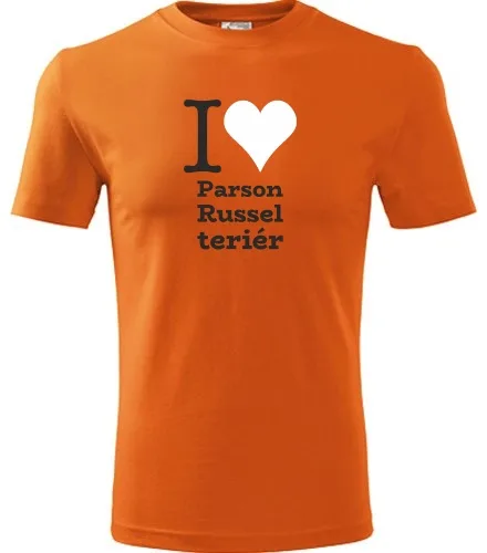 Oranžové tričko I love Parson Russel teriér