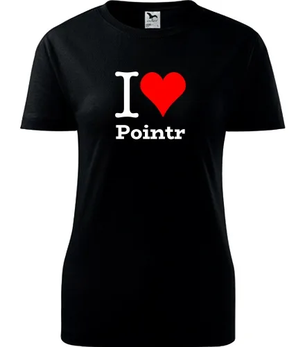 Černé dámské tričko I love Pointr