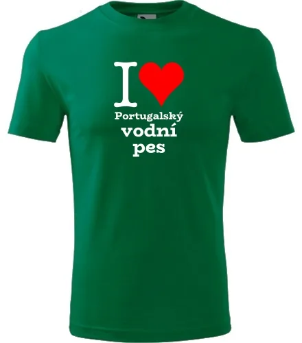 Zelené dětské tričko I love Portugalský vodní pes