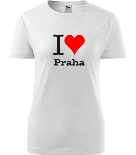 Bílé dámské tričko I love Praha