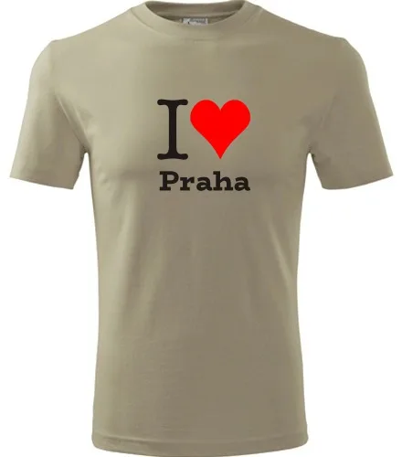 Khaki tričko I love Praha