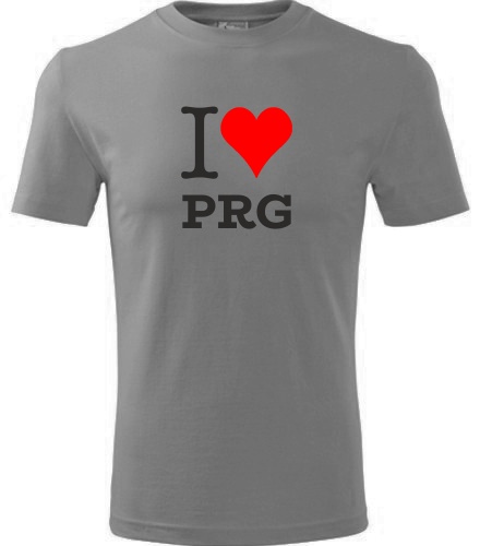 Šedé tričko I love PRG
