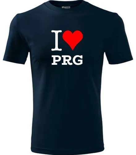 Tmavě modré tričko I love PRG