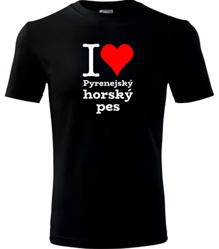 Černé dětské tričko I love Pyrenejský horský pes