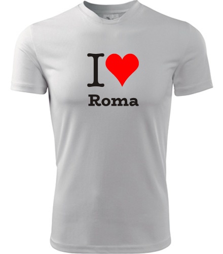 Bílé tričko I love Roma