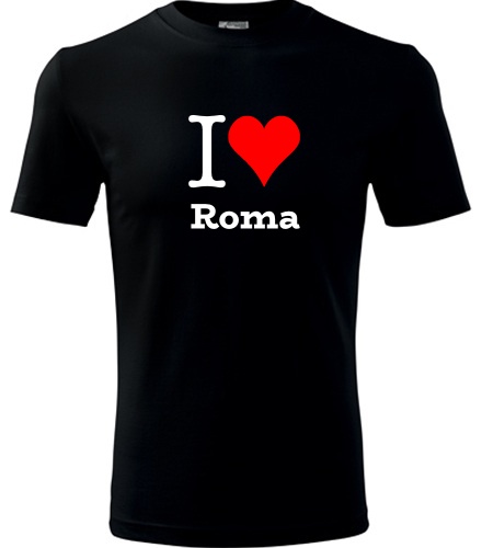 Černé tričko I love Roma