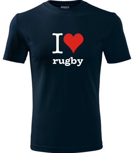 Tmavě modré tričko I love rugby