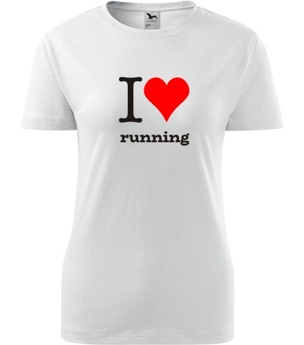 Bílé dámské tričko I love running