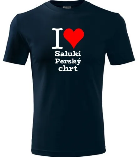 Tmavě modré dětské tričko I love Saluki - Perský chrt