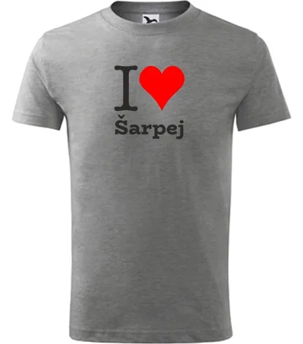 Šedé dětské tričko I love Šarpej