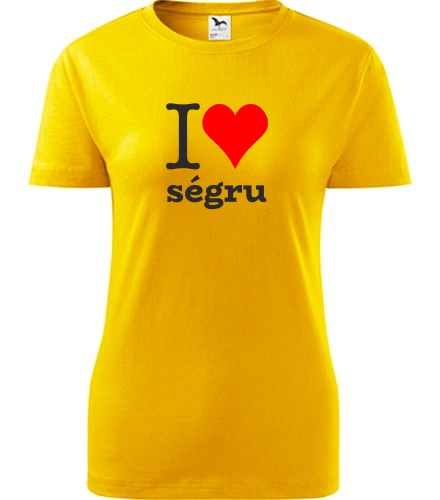Žluté dámské tričko I love ségru
