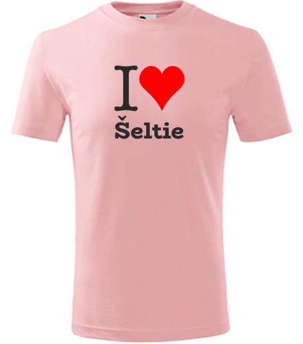 Růžové dětské tričko I love Šeltie