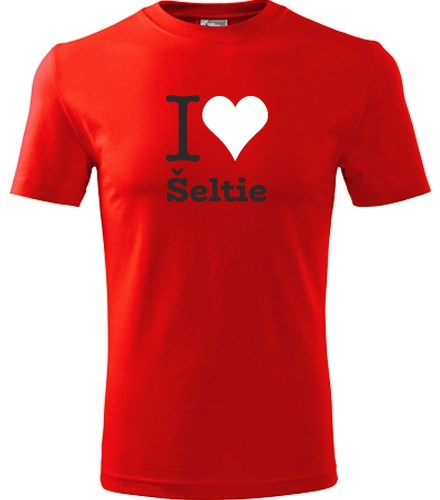 Červené tričko I love Šeltie