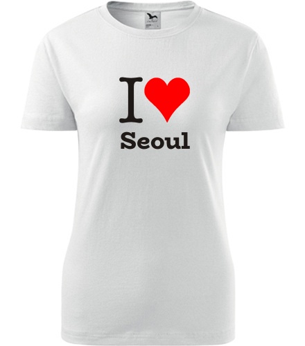 Bílé dámské tričko I love Seoul