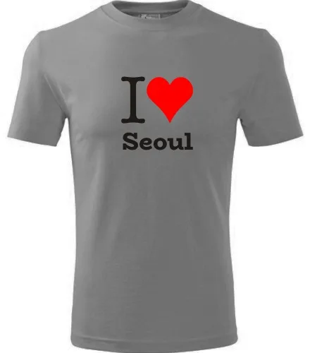 Šedé tričko I love Seoul