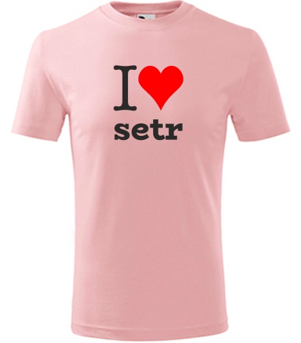 Růžové dětské tričko I love setr
