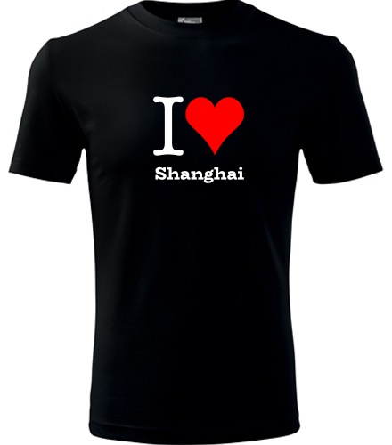 Černé tričko I love Shanghai