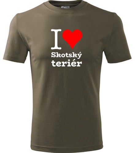 Army tričko I love Skotský teriér
