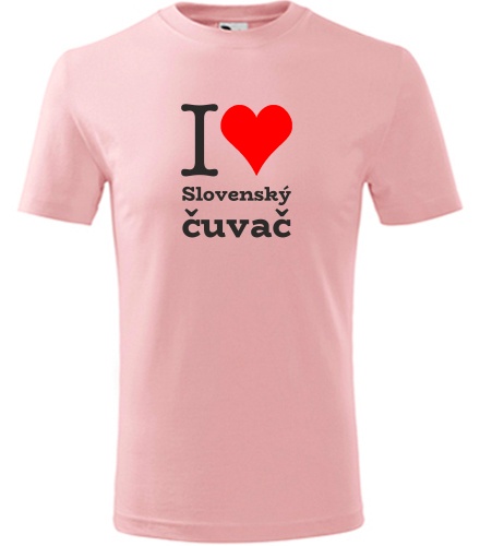Růžové dětské tričko I love Slovenský čuvač