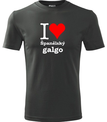 Grafitové tričko I love Španělský galgo