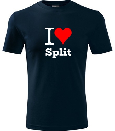 Tmavě modré tričko I love Split
