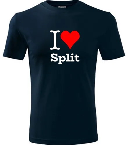 Tmavě modré tričko I love Split