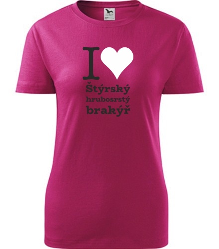 Purpurové dámské tričko I love Štýrský hrubosrstý brakýř