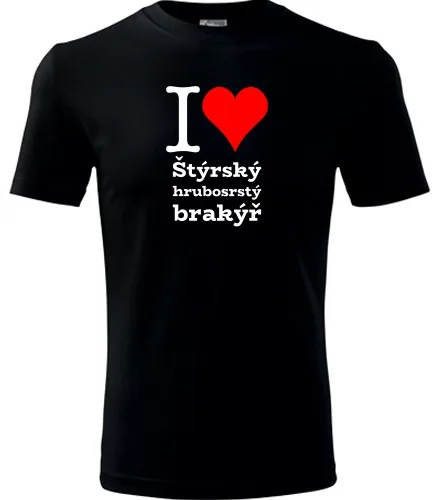 Černé dětské tričko I love Štýrský hrubosrstý brakýř