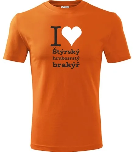 Oranžové dětské tričko I love Štýrský hrubosrstý brakýř