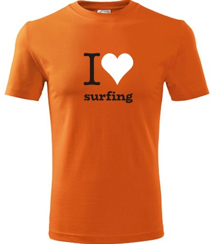 Oranžové tričko I love surfing