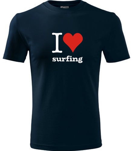 Tmavě modré tričko I love surfing