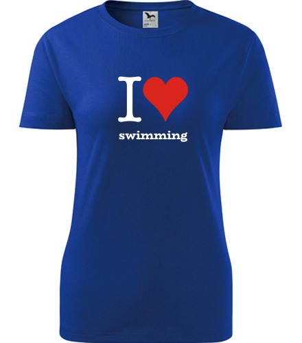 trička s potiskem Dámské tričko I love swimming - novinka