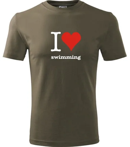 Army tričko I love swimming