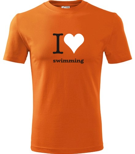 Oranžové tričko I love swimming