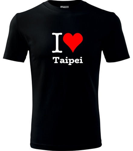 Černé tričko I love Taipei