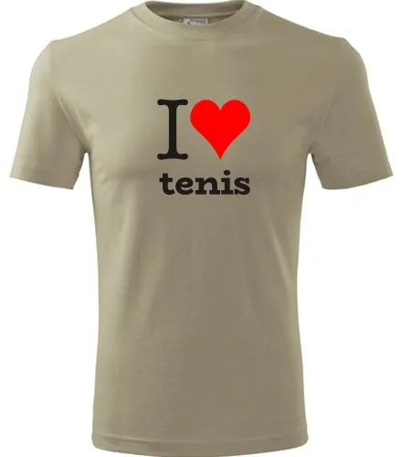 Khaki tričko I love tenis