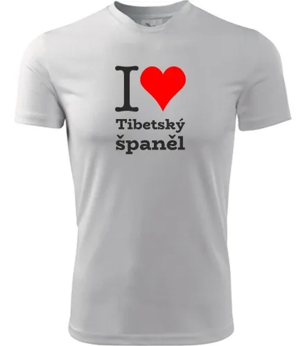 Bílé tričko I love Tibetský španěl