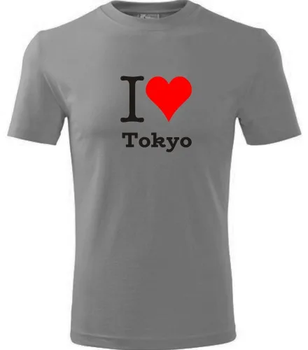 Šedé tričko I love Tokyo