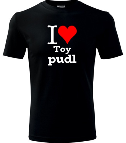 Černé dětské tričko I love Toy pudl